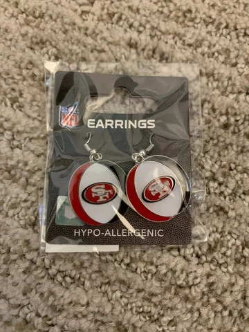 San Francisco 49ers NFL Dangle Logo Earrings Super Bowl Party Accesories Cover
