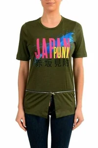 Dsquared2 Women's 100% Wool Green Graphic Short Sleeve T-Shirt US XS IT 38 - Picture 1 of 4