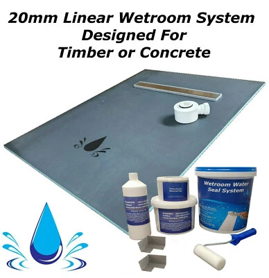 Wet room & wetroom kit Linear 20mm shower tray & Tanking kit (WSK)