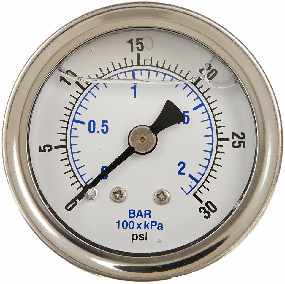 LIQUID FILLED PRESSURE GAUGE 0-15,000 PSI, 4" FACE, 1/4" BACK MOUNT - Image 1 of 1