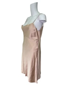 ZARA Studio Dress Size Medium Blush Pink Satin Open Back Womens NEW EU42 RRP £59 - Picture 1 of 11