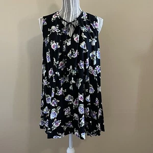 Umgee Women’s Sleeveless Floral Boho Peasant Hippie Flowy Tunic Top Dress S - Picture 1 of 11