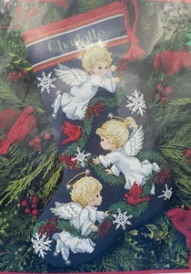 Angel Trio DIMENSIONS Christmas Stocking Counted Cross Stitch Kit 16" 8644 - Picture 1 of 7