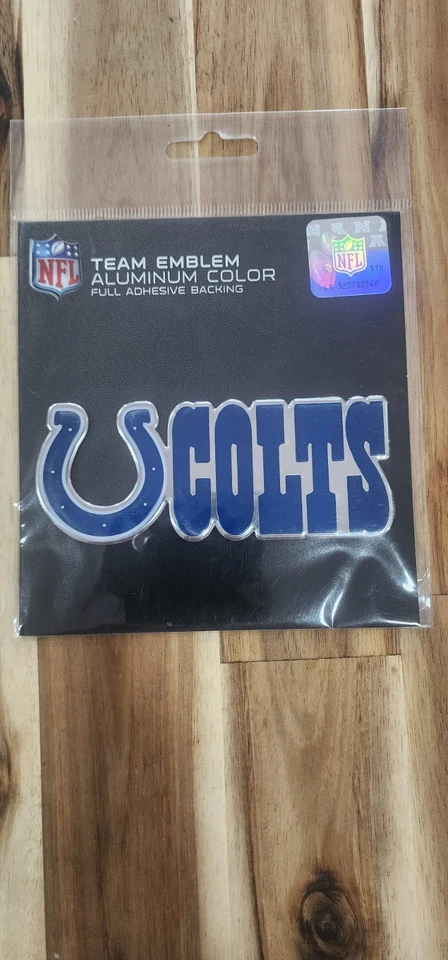Indianapolis Colts NFL Equipo Promark Emblema Aluminio Color Adhesivo Completo Respaldo Foto 1 de 1