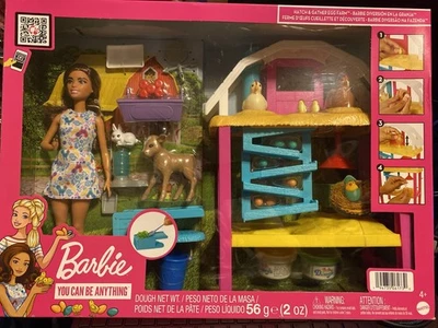 美泰芭比娃娃玩具套装,鸡场带动物 HGY88 — 第 1/4 张图片