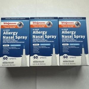 3 - 60 WALGREENS (NASACORT) 24 HOUR ALLERGY NASAL SPRAY TRIAMCINOLONE 55 mcg - Picture 1 of 6