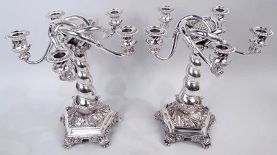 Candelabro Tiffany 5 luces 7824 antiguo americano plata esterlina 1873/91 Foto 1 de 4