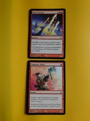 Magnetic Theft & Mana Geyser. Fifth Dawn. VG Magic the Gathering 2 Card. - Image 1 of 3