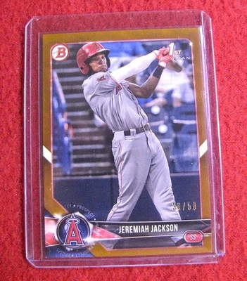 2018 Bowman Draft Gold 38/50 Jeremiah Jackson Rookie #BD-51 - Image 1 of 2