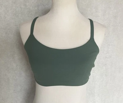 LULULEMON Size 10 (C/D Cup) Soft Green Wunder Train Strappy Racer Sports Bra - Image 1 of 4