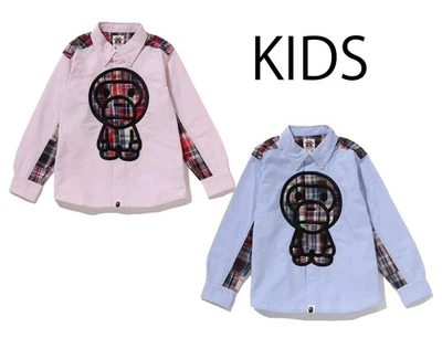 CAMISA OXFORD BD PARCHE BEBÉ MILO NIÑOS BATHING APE BAPE 2L80331001 Foto 1 de 4