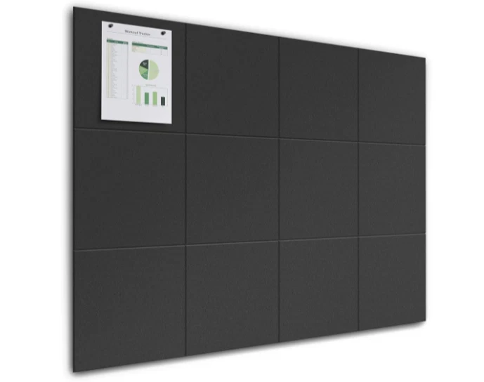 POPUFOX 大号毛毡板墙 - 12 瓷砖 11.8 英寸 x11.8 英寸黑色 48 英寸 x 36 — 第 1/1 张图片