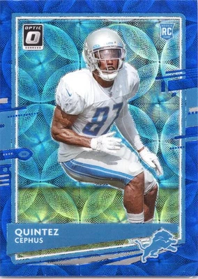 2020 Panini Donruss Optic Football Blue Scope Prizm Quintez Cephus Lions 130 RC - Image 1 of 2