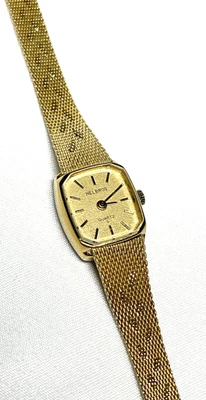 Reloj Helbros Cuarzo S Mujer Vintage Tono Dorado Banda Ajustable Batería NUEVA Foto 1 de 4