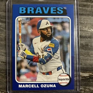 2024 Topps Heritage High Number #568 Marcell Ozuna Dark Blue Border Parallel - Picture 1 of 2