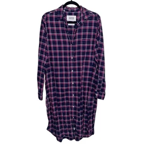 Grayson Frank & Eileen Dress Womens Sz 4 Large Plaid Flannel Midi Shirtdress - Picture 1 of 14