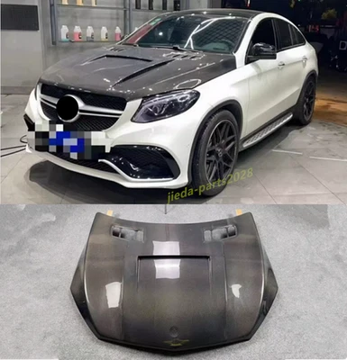 Cubierta del capó delantero de fibra de carbono real para Mercedes-Benz GLE cupé 2015-2019 Foto 1 de 4