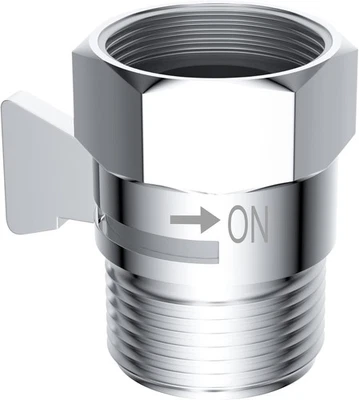 Hibbent All Metal 1 Pack Shower Head Flow Control Valve, G1/2 Brass Shut-off - Image 1 of 4