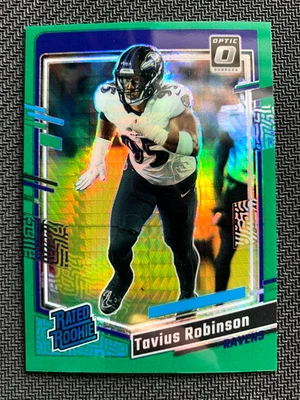 2023 TAVIUS ROBINSON ROOKIE PANINI DONRUSS OPTIC GREEN HYPER RC #208 - Image 1 of 2