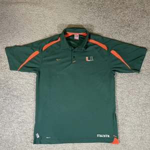 Vintage Nike Miami Hurricanes Football Authentic Poloshirt Grün Herren Größe XL - Bild 1 von 10