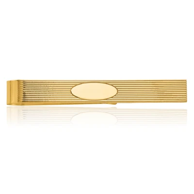 14K Solid Yellow Gold Mens Engravabletie Bar - Image 1 of 4
