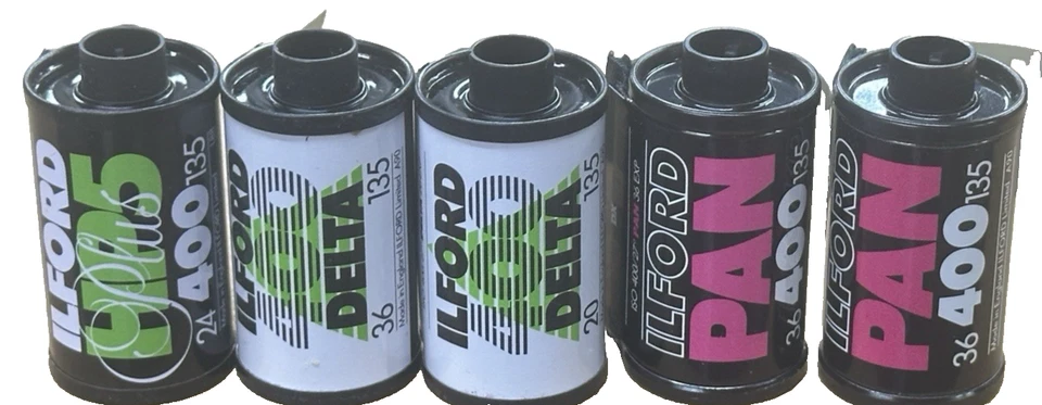 LOT OF 5 ASSORTED NOS ILFORD 400 ISO BLACK & WHITE 35MM FILM EXPIRED -FREE SHIP - Image 1 of 1