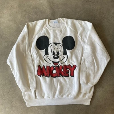 Disney Mickey Sweatshirt Womens One Size Vintage 90s Graphic Pullover, White Red - Image 1 of 4