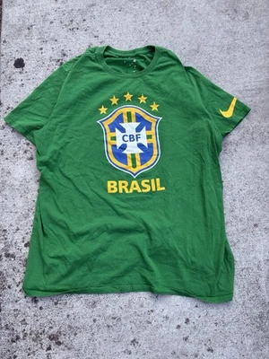 Nike Brazil CBF Soccer T-Shirt – Yellow – Men’s Medium – Vintage Style - Image 1 of 3