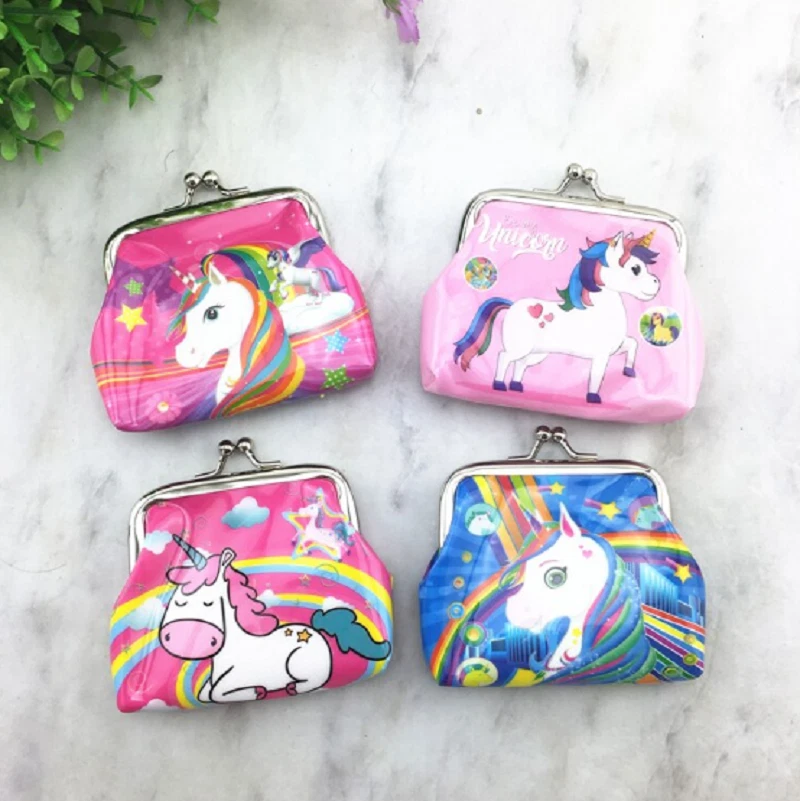 Multicolor Lindo Unicornio Estampado Niñas Mujeres Monedas Cambio Monedero Cartera Nuevo Arco Iris Foto 1 de 1