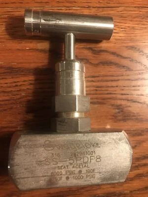 NEW⚡️👀 Swagelok SS-5PDF8 1/2 in FNPT 6000psi Acetal Seat Needle Valve Stainless - Image 1 of 4