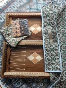 Backgammon(HANDGEFERTIGT) , Massivholz WALNUSS aus Persien(Sanandaj) 51×50×8,5cm - Bild 1 von 15