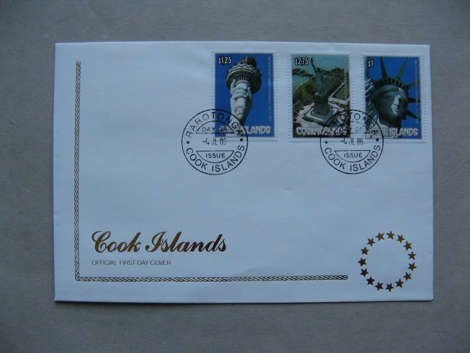 COOK ISLANDS, cover FDC 1986, centennial of the Liberty statue New York - Image 1 of 1