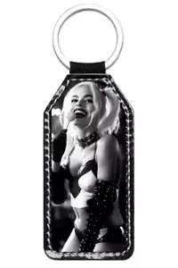 lollipop Harley Quinn STYLE leather tag, Key chain 3x1.5 inch K933 - Picture 1 of 2