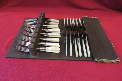 Antique Pearl Handle Flatware Sterling - By LANDERS,FRARY & CLARK - AETNA WORKS Cover