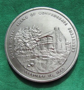 1862 Gunboat attack & Confederate Surrender Civil War Medal (2" & 1 2/3 oz) - Picture 1 of 7