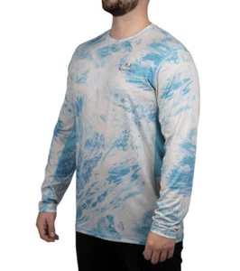 Realtree Aspect Mens Blue Riverdog Long Sleeve Performance Fishing Shirt 2XL - Picture 1 of 4