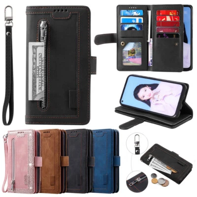 For Google Pixel 7A/8A/9A/6/7/8/9 Pro XL Zip Leather Wallet Case Card Flip Cover - Image 1 of 4