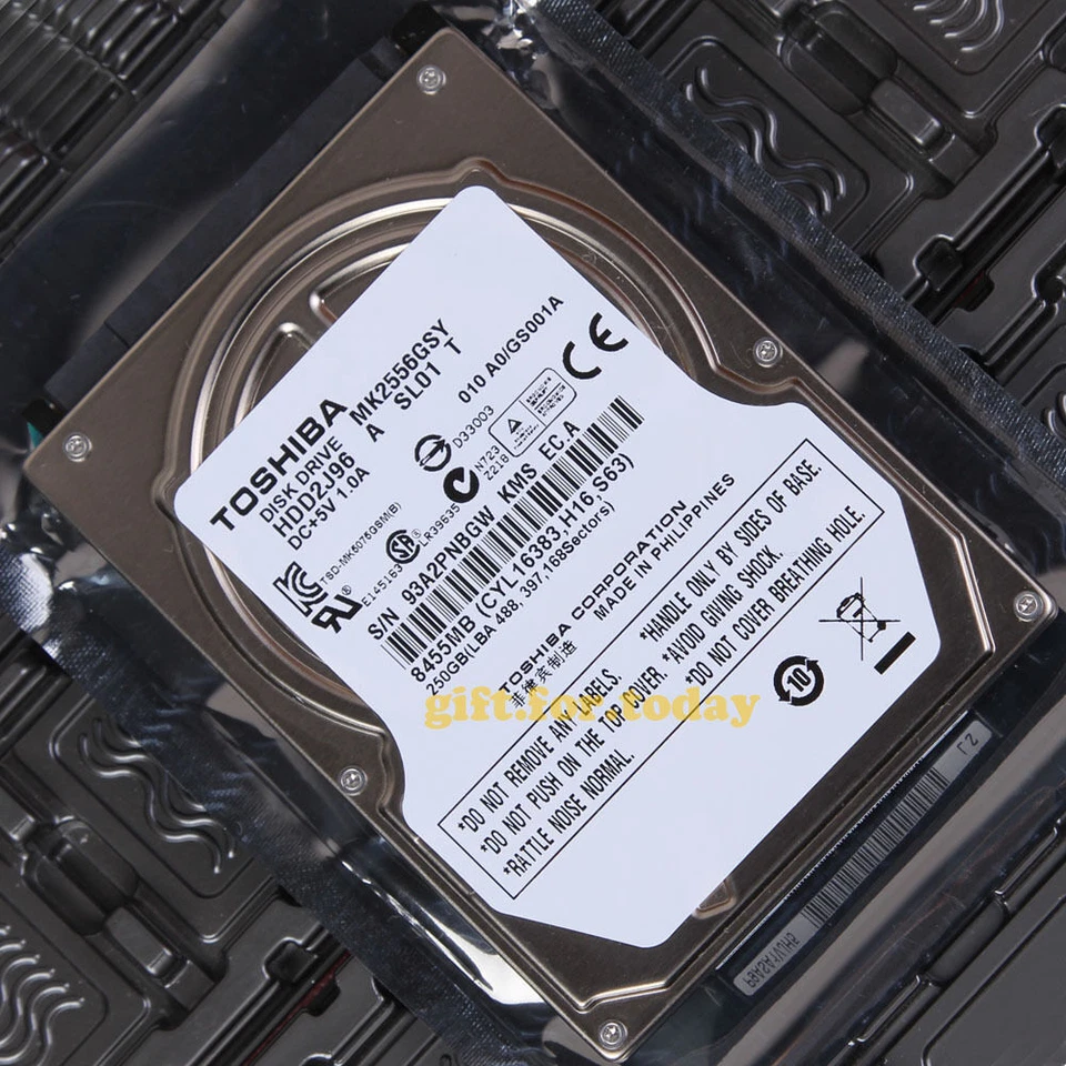 For TOSHIBA MK2556GSY Internal Hard Drive HDD 250 GB 7200 RPM SATA 2.5" - Image 1 of 1