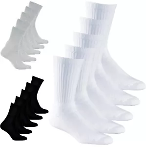 Socks Lab Men Sports White Cotton Ribbed Everyday Socks 5.5 - 11 Multipacks - Picture 1 of 12