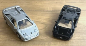 Lamborghini Diablo Diecast Car Set 1:32 Black & Silver 1997 Open Doors Pullback - Bild 1 von 14