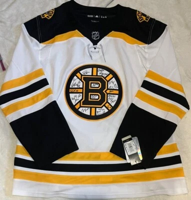 波士顿棕熊队签名阿迪达斯客场NHL曲棍球球衣18-19赛季尺寸56/XL — 第 1/4 张图片