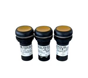 EATON C22 Compact Push Button C22S-DL-XW-K10-120 120V YELLOW *LOT OF 3* - Picture 1 of 5