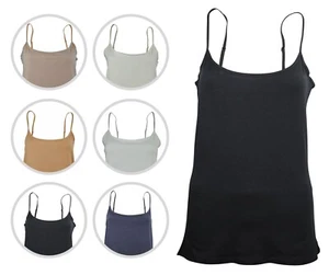Womens F&F Camisole Strappy Vest Top Cotton Plus Size 6 8 10 12 14 16 18 20 22 - Picture 1 of 55