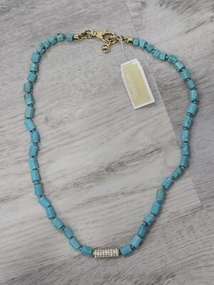Collar Michael Kors Mar Luxe Turquesa Cuentas Tono Dorado MKJ2734 NUEVO CON ETIQUETAS Foto 1 de 4