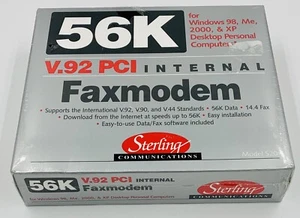 New Internal Fax Modem V.92 PCI Sterling Communications 56K Model S20 - Picture 1 of 2