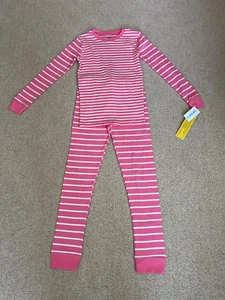 NWT Carter's Girl's Pink Striped Pajama Set Snug Fit Size 10 & 10A 100% Cotton - Picture 1 of 5
