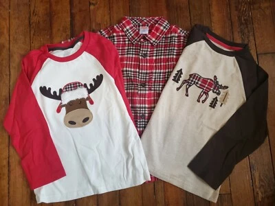 Paquete Gymboree Moose Mountain 4t Nuevo con Etiquetas Oso Alce Bordado Prendas para el torso con botones Foto 1 de 4
