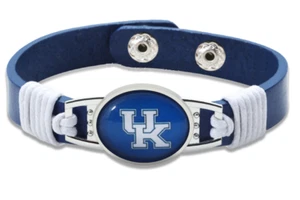 New Kentucky Wildcats Leather Adjustable Bracelet, Gift for Her Mom Him Dad - Picture 1 of 6
