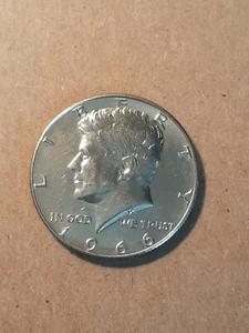 1966 KENNEDY HALF DOLLAR 40% SILVER - Picture 1 of 2