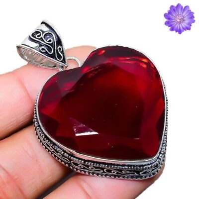 Handmade Garnet Gemstone 925 Sterling Pendant Silver Jewelry Pendant For Gift - Image 1 of 3